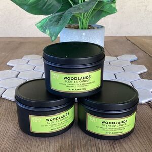 New Set of 3 Trader Joe’s Woodlands Scented Soy Candle 5.7 oz HTF Sold Out